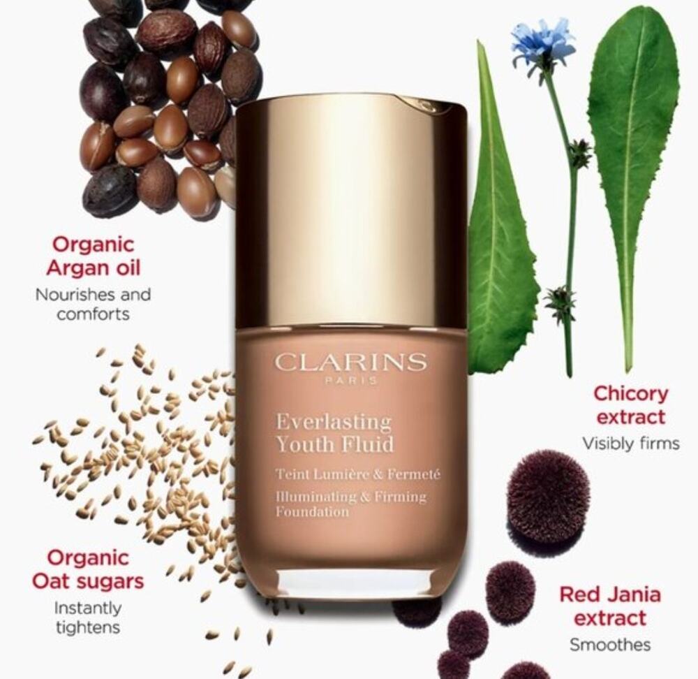 Clarins Everlasting Youth Fluid Illuminating Foundation NIB in 115C Lightweight